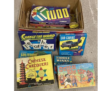 A quantity of vintage Spears board games together with a tin of Pick Up Monkeys a 2 Children's books. Games to include: Chine