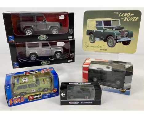 5 boxed Land Rover and 4x4 vehicles by NewRay, Cararama, Burago and Kidconnection. In various scales and designs. Together wi
