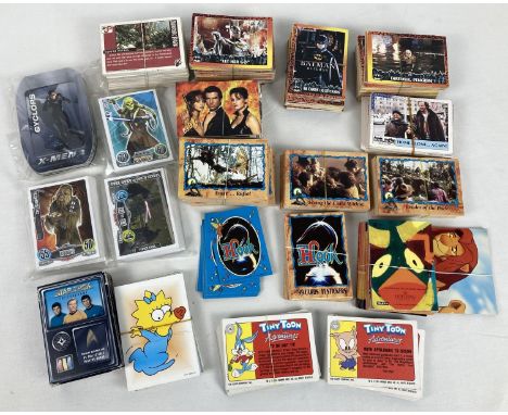 A box of assorted trading cards and stickers. To include: Batman Returns, Hook, Home Alone 2, The Simpsons, The Lion King, Ju