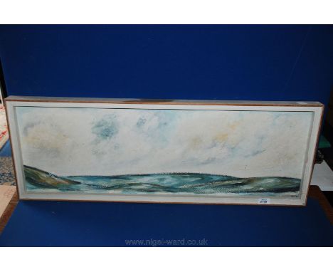 A mid century Oil on board of Seascape, indistinctly signed bottom right and numbered on reverse 6293A