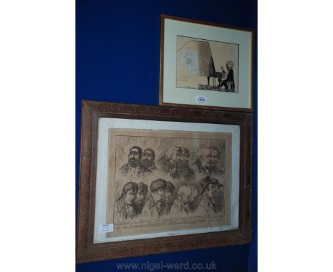 James Gillray monochrome satirical Engraving 'Doubleures of character or striking resemblances in physiognomy' published 1798