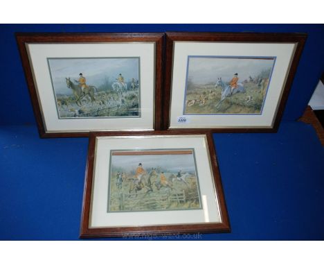 Three Hunting Prints, one signed G. Write