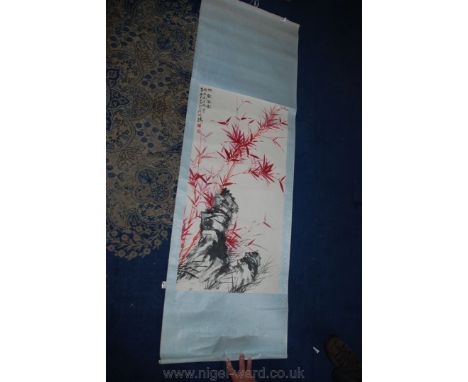 A Chinese school Watercolour Scroll, bamboo