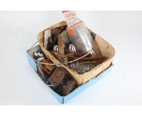 Mixed items, to include a Vote Labour leaflet, 19th century prattware pot and lid, bicycle lamp etc., (qty)