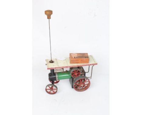 Mamod TE1A model live steam engine, with steering rod to chimney, together with a box of Mamod solid fuel tablets (2)