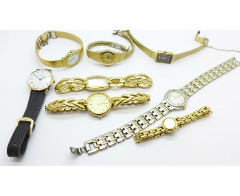 Eight lady's wristwatches, Rotary x5 and Seiko x3