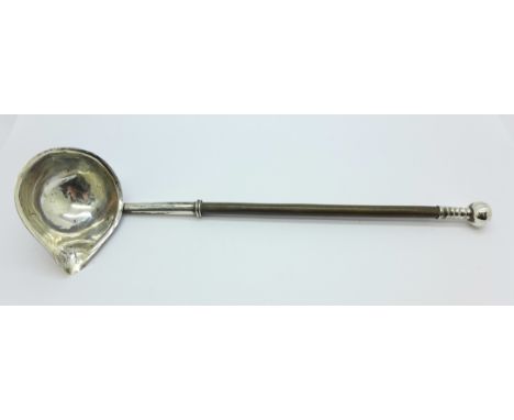 An Irish silver toddy ladle, Dublin 1854