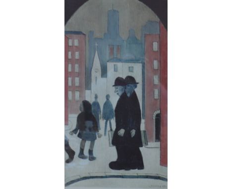 After LAURENCE STEPHEN LOWRY R.A. (1887-1976); a signed limited edition coloured print "Two Brothers", published by Adam Coll