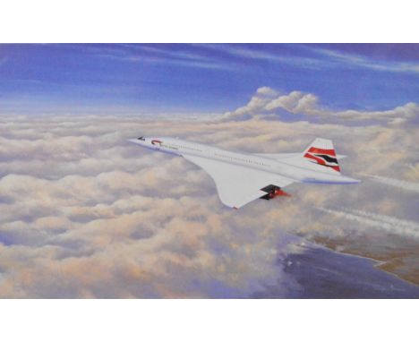 STEPHEN BROWN; a signed limited edition coloured print "Concorde; Second to None", signed by the artist, 193/400 and with thr
