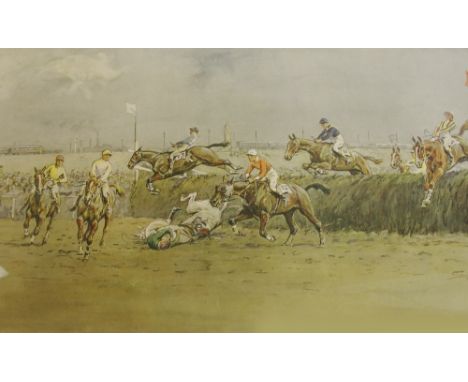 After CHARLES JOHNSON PAYNE "SNAFFLES" (1884-1967); a signed coloured print "The Grand National, The Canal Turn", signed in p