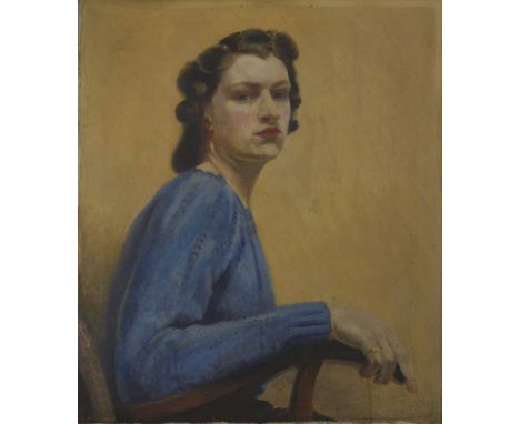 NADINE HAY-WALKER; oil on canvas "Self Portrait", unsigned, inscribed, titled and with artist address verso, 76 x 64cm, frame