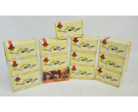 A collection of boxed Matchbox diecast model vehicles including Texaco 1955 Chevy Service Truck, Atkinson Logger Lorry, Steph