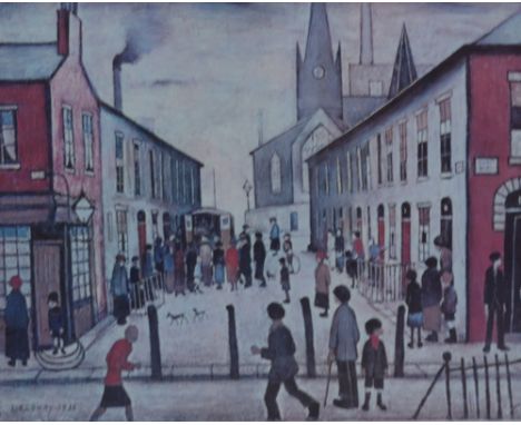 After LAURENCE STEPHEN LOWRY R.A. (1887-1976); a signed limited edition coloured print "The Fever Van", signed in pen lower r