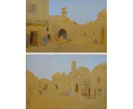 H. SMITH; a pair of watercolours, Middle Eastern street scenes, both signed, 21 x 29cm, framed and glazed. CONDITION REPORT: 
