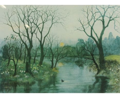 After HELEN BRADLEY !1900-1979); a signed limited edition coloured print "Light Go Gently", signed in pencil lower right, bea