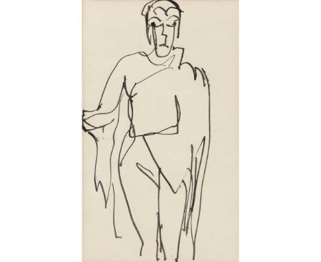 Ernst Ludwig Kirchner (German 1880-1938) Untitled (Standing Figure) ink on paperDimensions:25cm x 15cm (9 7/8in x 5 7/8in)Pro