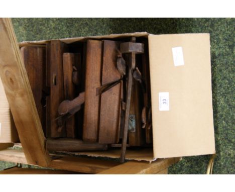 A selection of carpentry tools and planes 