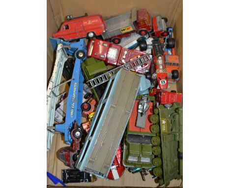 A collection of play-worn Dinky and other diecast model vehicles