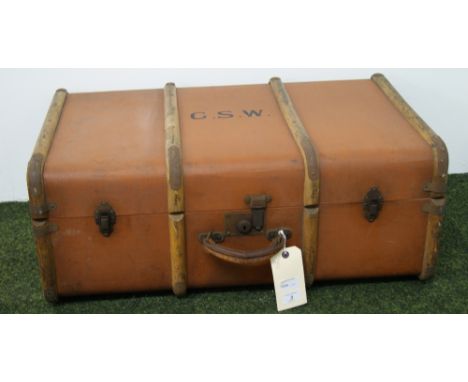 A vintage bound travel-trunk