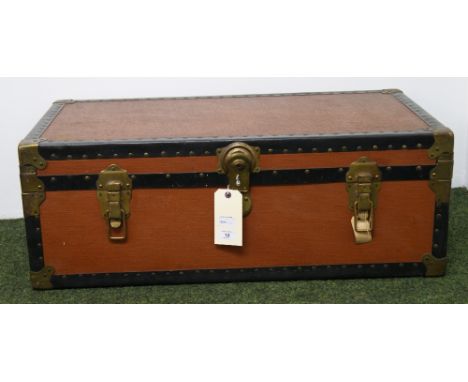A vintage bound travel-trunk