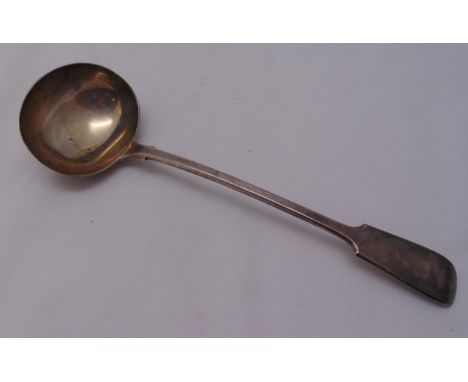 A hallmarked silver fiddle pattern soup ladle, London 1903, approx total weight 294g