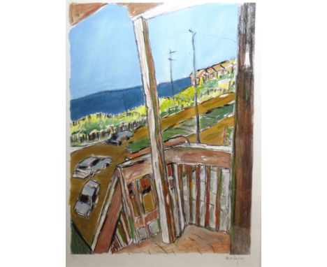 BOB DYLAN signed limited edition 133/295 coloured giclee print - New York balcony and promenade, entitled verso on certificat