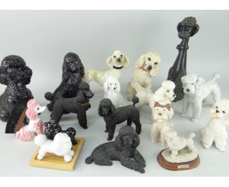 APPROXIMATELY SEVENTEEN CERAMIC POODLES including Sylvac, Beswick and Goebel