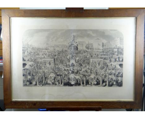 GEORGE CRUIKSHANK engraving - satirical illustration of the Victorian social underbelly, entitled 'The worship of Bacchus or 