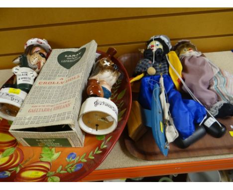 ASSORTED ITEMS including puppet, decanter, platter ETC