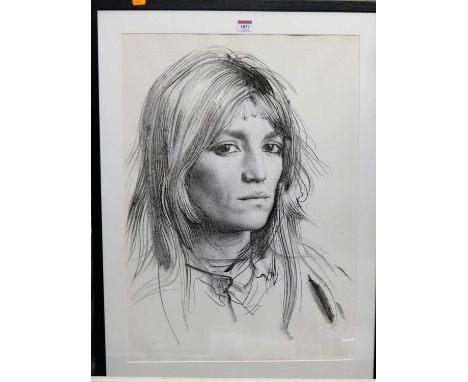 Pietzo Annigoni (1910-1988) - Portrait study, lithograph, signed and numbered 29/120 in pencil to the margin, 67 x 48cm