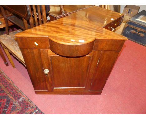 A Victorian mahogany single door corner commode with hinge top