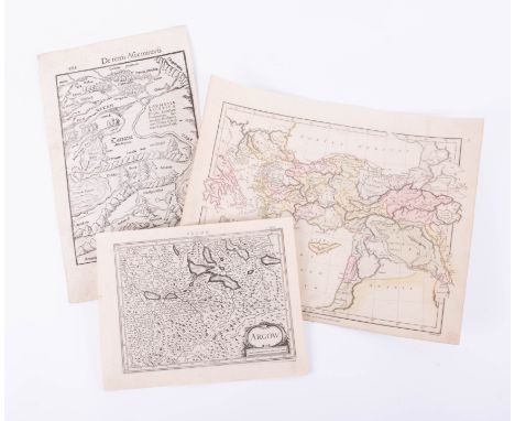 A map of Caucasus, showing Colchis (where Jason found the golden fleece) a woodcut engraving by Munster, circa 1560, overall 