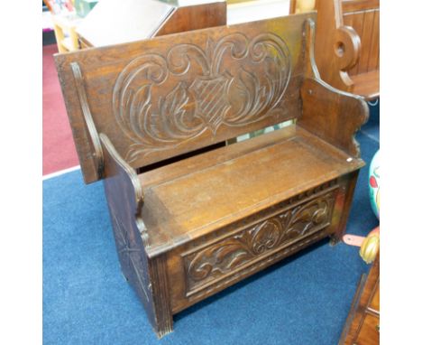 An oak Monks bench.