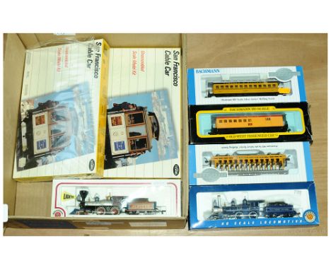 American Outline HO Gauge Scale Wild West Locos &amp; Rolling Stock. Bachmann 51124 Central Pacific 4-4-0 "Jupiter", 51144 B&