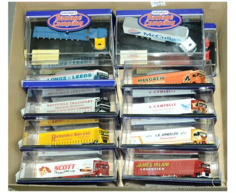 Oxford Diecast group of OO Gauge 1/76th scale Articulated Trucks &amp; Trailers including various Low Loaders, Box &amp; Curt