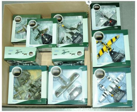 Oxford Diecast group of 1/72nd scale RAF &amp; USAF WW2 Aircraft.  Including Lockheed P38J Lightning, Gloster Meteor F3 &amp;