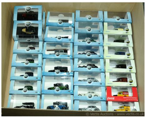 Oxford Diecast group of 1/43rd scale 1920's to 1950's period Cars, Taxis &amp; Vans. Including 7 x Austin Seven Van, 6 x Jagu