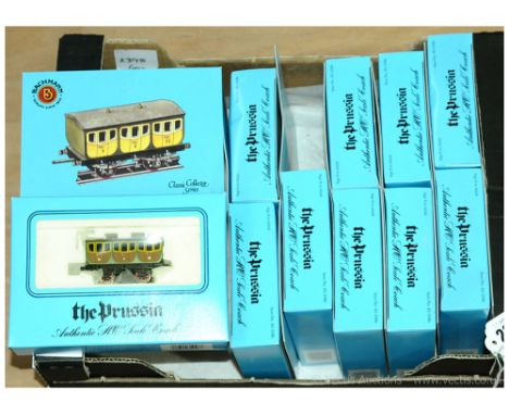 German Outline HO Gauge Scale 10 x Bachmann Classic Collector Series "The Prussia" 4-wheel Coach - all Near Mint to Mint in G