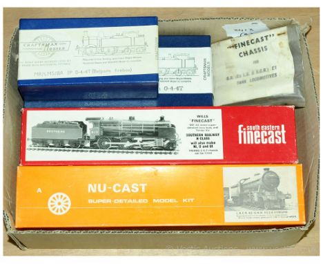 OO Gauge group of unmade white metal &amp; brass Steam Loco Kits. (1) Craftsman Models LK2  Midland Railway 0-4-0 Class 1P Ta