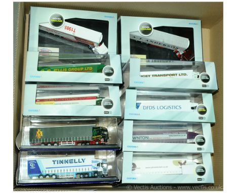 Oxford Diecast group of OO Gauge 1/76th scale Articulated Trucks &amp; Trailers.  5 x Curtainside Trailers (1) Ken Mallinson 