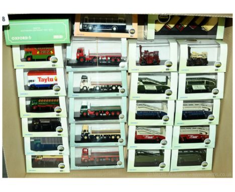 Oxford Diecast OO Gauge 1/76th scale group of 1960's to 1970's period mostly Commercial Vehicles including 4 x Leyland Car Tr