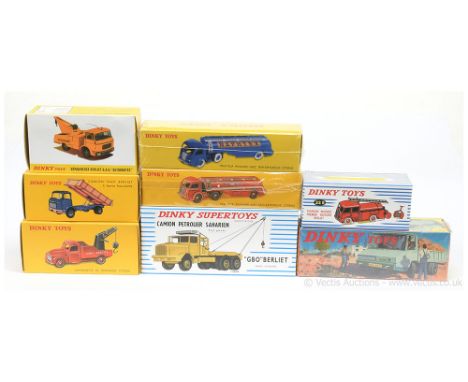 Dinky (Atlas Editions) group to include 888 Saharien "GBO" Berliet; 32c Panhard "Esso" Tanker; 35a Citroen Breakdown Lorry; 3