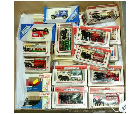 Lledo a group to include Vanguards and Days Gone issues - Horse Drawn Fire Engine "Guildford Fire Brigade"; Horse Drawn Bus "