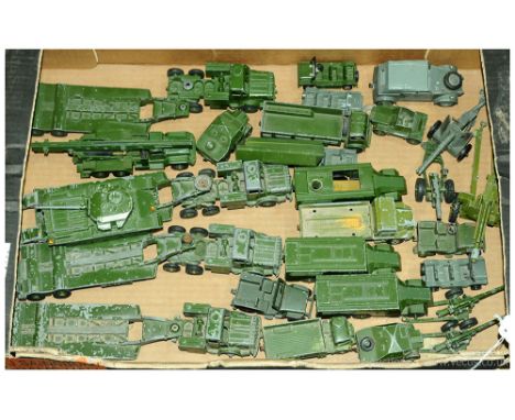 Dinky Military unboxed group to include Mighty Antar Tank Transporter; Artillery Tractor; Honest John Missile Launcher; Volks