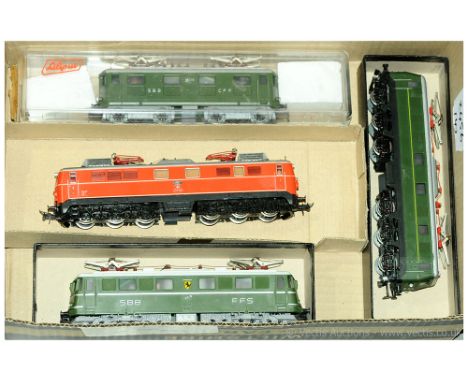 HO Scale group of Overhead Electric Locos.  (1) Roco OBB Class 1110; (2) Kleinbahn OBB Class 1010; (3) Kleinbahn SBB Re 4/4; 