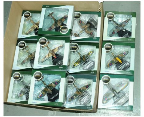 Oxford Diecast 1/72nd scale RAF Aircraft including various Supermarine Spitfires &amp; Hawker Hurricanes (RNAS example), Hawk