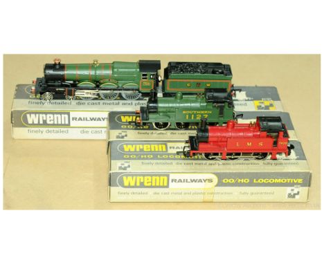 Wrenn OO Gauge group of Steam Locos. (1) W222 GWR green 4-6-0 Castle 7002 "Devizes Castle" - overall Excellent but loco fitte