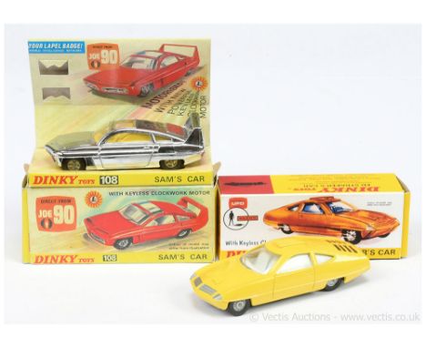 Dinky 108 "Joe 90" - Sam's Car - chrome plated finish, red engine cover, yellow interior, cast hubs - Good Plus to Excellent 