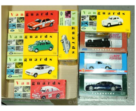Lledo / Vanguards a group of mainly Cars to include VA05205 Ford Granada Ghia; VA02511 Mini Cooper S; VA40002 Hillman Imp "Co