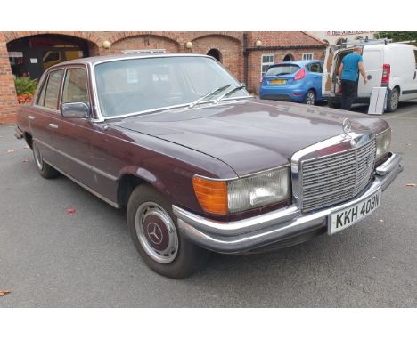 1974 Mercedes Benz W116 280 SE Auto, 2746 cc. Registration number KKH 408N. Chassis number 11602422035576. Engine number 1109